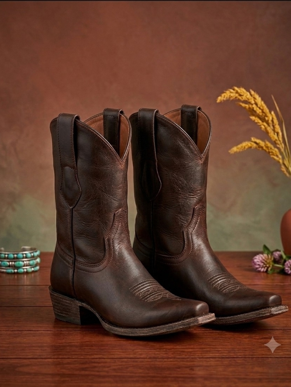 Circle G Women's Dark Brown Western Ankle Boots